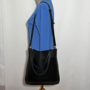 Madewell Medium Transport Tote in Black Leather